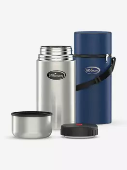 Термос для еды Биосталь 1000 мл с чехлом, Серебряный