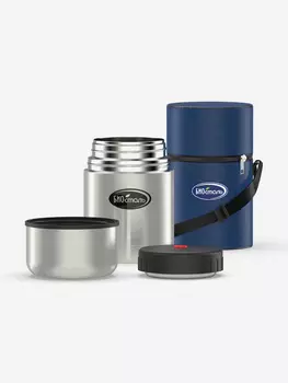 Термос для еды Биосталь 500 мл с чехлом, Серебряный