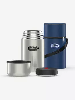 Термос для еды Биосталь 750 мл с чехлом, Серебряный