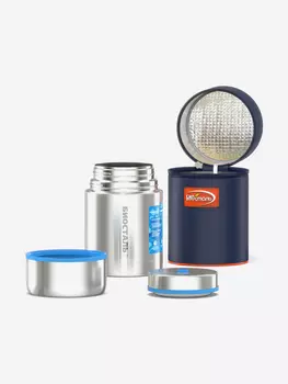 Термос для еды Биосталь Авто 700 мл с термочехлом, Серебряный