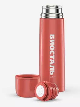 Термос для напитков Биосталь Flr 750 мл, пробка с кнопкой, Красный