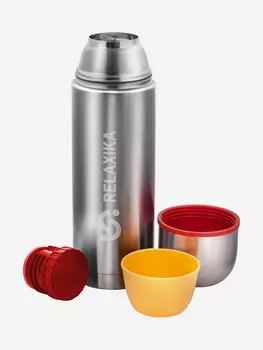 Термос для напитков Relaxika 102 1000 мл, 2 чашки, Серебряный