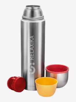 Термос для напитков Relaxika 102 1200 мл, 2 чашки, Серебряный