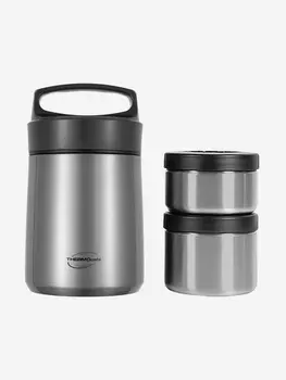 Термос из нерж. стали с двумя контейнерами тм THERMOcafe TCLB-1480SY(SS)1.48L, Серый