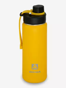 Термос питьевой с дополнительной пробкой с питьевой системой тм "Арктика", желтый текстурный 530 мл , арт.708-530S, Желтый