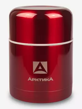 Термос с супер-широким горлом для супа и еды. Объем 0,5 л. В комплект входит вместительная крышка-тарелка. Пробка оснащена кнопкой для спуска давления для более легкого открывания., Красный