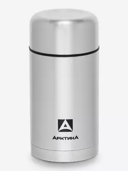 Термос с супер-широким горлом для супа и еды. Объем 1л. В комплект входит вместительная крышка-тарелка. Пробка оснащена кнопкой для спуска давления для более легкого открывания., Серебряный