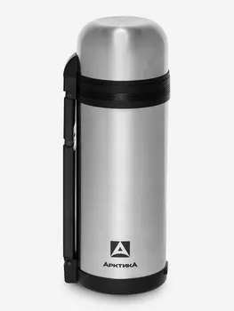 Термос с универсальной пробкой для напитков и еды. Объем 1,5 л. В комплект входит дополнительная чашка и съемный ремешок для переноски. Термос снабжен складной ручкой., Серебряный