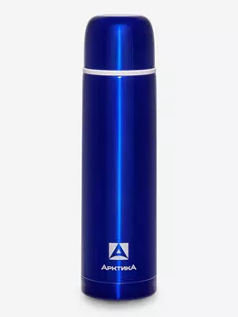 Термос с узким горлом для напитков с глухой пробкой, объем 1л., Синий
