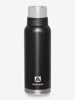 Термос с узким горлом и глухой пробкой, 2 накручивающиеся чашки в комплекте. Молотковая эмаль на корпусе дополнительно защищает термос от сколов и царапин. Объем 1,2 л., Черный