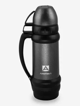 Термос с узким горлом, в молотковой эмали, 1 л, Черный