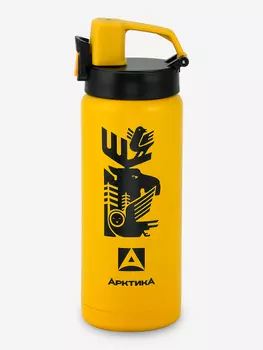 Термос-сититерм вакуумный, объем 500 мл, крышка с ручкой-карабином, поилкой и фиксатором для дополнительной защиты от проливания., Желтый
