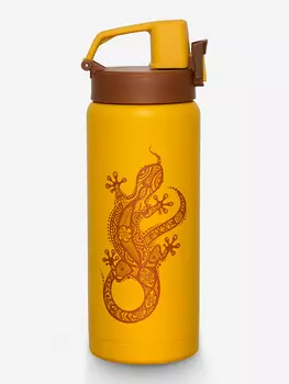 Термос-сититерм вакуумный, объем 500 мл, крышка с ручкой-карабином, поилкой и фиксатором для дополнительной защиты от проливания., Желтый