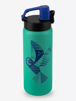 Термос-сититерм вакуумный, объем 500 мл, крышка с ручкой-карабином, поилкой и фиксатором для дополнительной защиты от проливания., Голубой