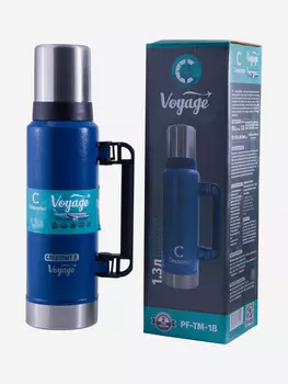 Термос Следопыт-Voyage с ручкой, 1,3 л.., Синий