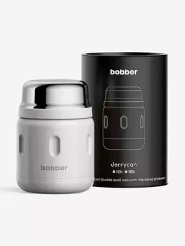 Термос вакуумный для еды BOBBER Jerrycan 470 мл, тепло до 10 часов, серый, Серый