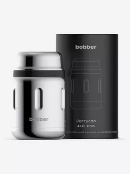 Термос вакуумный для еды BOBBER Jerrycan 700 мл, тепло до 14 часов, зеркальный, Серебряный