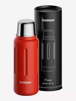 Термос вакуумный для напитков BOBBER Flask 1 литр, тепло до 48 часов, красный, Красный