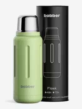 Термос вакуумный для напитков BOBBER Flask 1 литр, тепло до 48 часов, мятный, Зеленый
