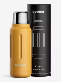 Термос вакуумный для напитков BOBBER Flask 770 мл пробка с каналами для налива, тепло до 36 часов, оранжевый, Оранжевый