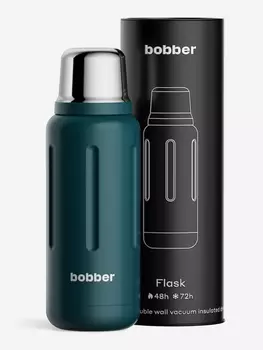 Термос вакуумный для напитков BOBBER Flask 770 мл пробка с каналами для налива, тепло до 36 часов, темно-бирюзовый, Синий