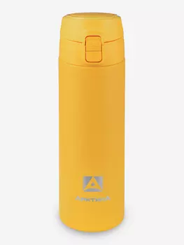 Термос вакуумный облегченный, объем 500 мл., Крышка-поилка с утолщенной силиконовой прокладкой, кнопка с фиксатором для надежной защиты от проливания., Желтый