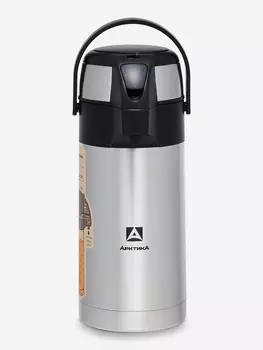 Термос вакуумный с пневмонасосом "Арктика", 3000 мл, Серебряный