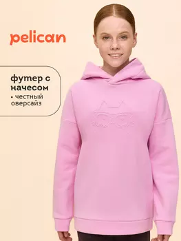 Толстовка, худи для девочек Pelican, Розовый