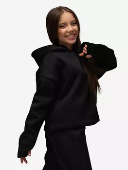Толстовка из футера с начесом для девочки Looklie, Черный
