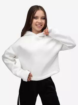 Толстовка из футера с начесом для девочки Looklie, Белый