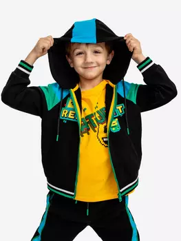 Толстовка на молнии черная Button Blue, Черный