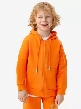 Толстовка на молнии оранжевая с принтом Button Blue, Оранжевый