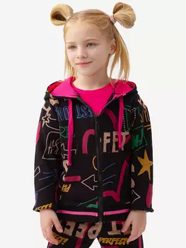 Толстовка трикотажная на молнии черная Button Blue, Мультицвет