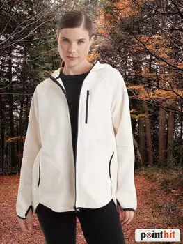 Толстовка женская с капюшоном oversize PointHit флисовая кофта, Белый
