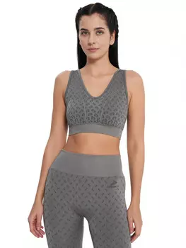 Топ бра спортивный Demix HighFlow Seamless Longline, Серый