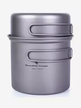 Котелок Boundless Voyage титановый, 1000 и 500 мл, Серебряный