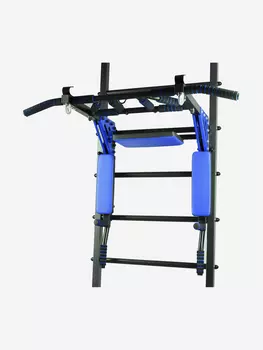 Турник-Брусья-Пресс 3в1 "Мультихват" Усиленный Sportlim "Черно-синий" на шведскую стенку, Черный