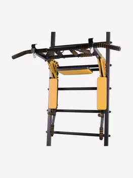 Турник-Брусья-Пресс 3в1 "Мультихват" Усиленный Sportlim "Черно-желтый" на шведскую стенку, Черный