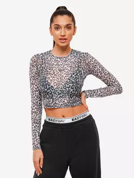 Укороченный принтованный рашгард, Бежевый