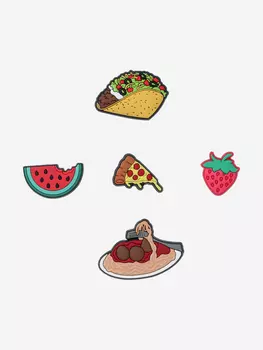 Украшение для обуви Crocs All The Food Lace Backer 5 Pack, Мультицвет, размер Без размера