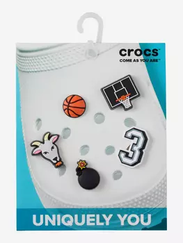 Украшение для обуви Crocs Basketball Star 5 Pack, Мультицвет, размер Без размера