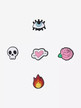 Украшение для обуви Crocs Hand Drawn Symbols 5 Pack, Мультицвет, размер Без размера