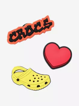 Украшение для обуви Crocs Jibbitz I Love Crocs 3 Pack, Мультицвет, размер Без размера