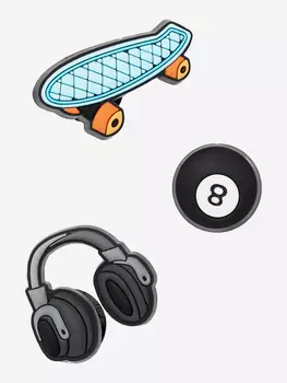 Украшение для обуви Crocs Jibbitz Sk8 Dude 3 Pack, Мультицвет, размер Без размера