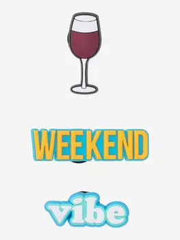 Украшение для обуви Crocs Jibbitz Weekend Vibes, Мультицвет, размер Без размера