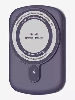 Ультратонкий беспроводной блок питания KEEPHONE Ultra Slim / Быстрая зарядка аккумулятора 5000 мАч Повербанк-Фиолетовый, Фиолетовый
