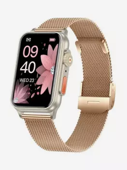 Умные часы CheckME Smart CMSH23GG с шагомером, мониторингом сердечного ритма, тонометром, Золотой