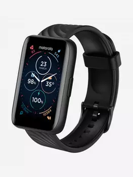 Умные часы Motorola Moto Watch 40 черные, с черным ремешком, Черный