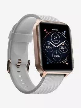 Умные часы Motorola Moto Watch 70 розовое золото, с белым ремешком, Белый