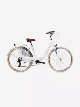Велосипед CAPRIOLO CITY DIANA ALU (1 X 7), рама алюминий 18'', колёса 28'' (белый - синий), Белый